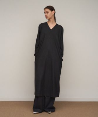 ＜ATON (Women/Men)＞ＭＥＲＩＮＯ　ＣＯＬＬＥＧＥ　ＪＥＲＳＥＹ　Ｖネックドレス　ＯＰＡＧＧＷ６９８２